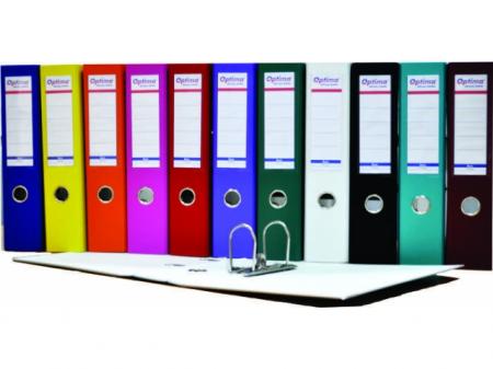 Biblioraft A4, plastifiat PP/paper, margine metalica, 50 mm, Optima Basic - violet
