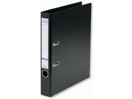 Biblioraft A4, plastifiat PP/PP, margine metalica, 50 mm, ELBA Smart Pro+ - negru