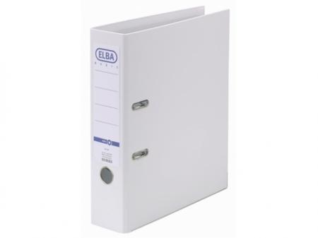 Biblioraft A4, plastifiat PP/PP, margine metalica, 80 mm, ELBA Smart Pro+ - alb