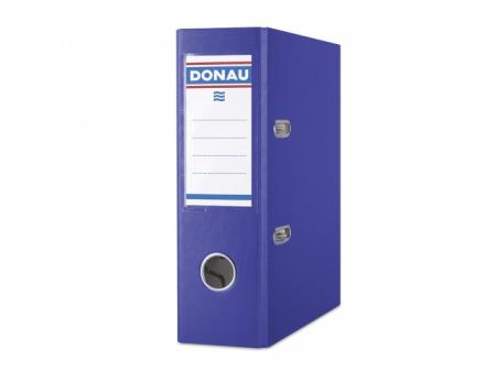 Biblioraft A5, plastifiat PP, margine metalica, 75 mm, DONAU - albastru inchis