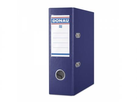 Biblioraft A5, plastifiat PP, margine metalica, 75 mm, DONAU - bleumarin