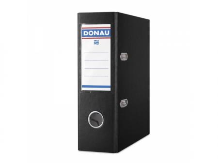 Biblioraft A5, plastifiat PP, margine metalica, 75 mm, DONAU - negru