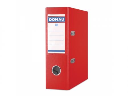 Biblioraft A5, plastifiat PP, margine metalica, 75 mm, DONAU - rosu