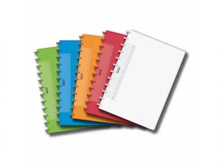 Caiet A4, 72 file - 90g/mp, coperta PP transparent color, AURORA Adoc - dictando