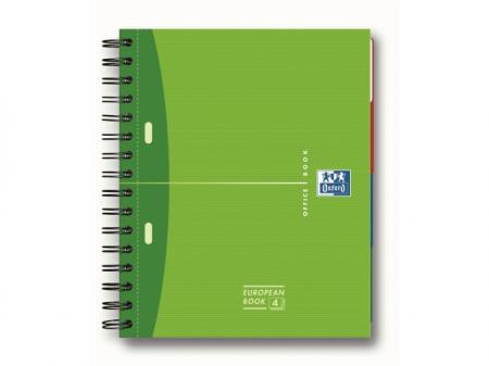 Caiet Birou Spira A4 120 File Cartonat 4 Sub Essentials Oxford