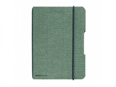 CAIET MY.BOOK FLEX A5 40 FILE PATRATELE COPERTA DIN PANZA GRI ELASTIC NEGRU