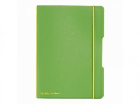 CAIET MY.BOOK FLEX A5 40F 70GR PATRATELE  VERDE DESCHIS TRANSPARENT CU LOGO NEGRU