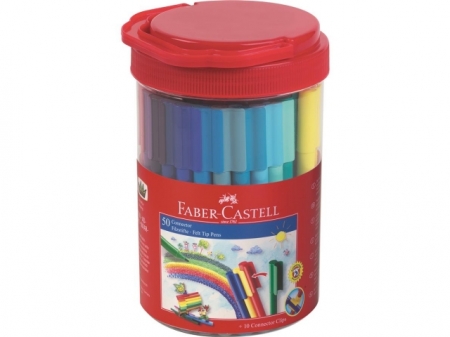 Carioca 50 Culori Connector Borcan Faber-Castell