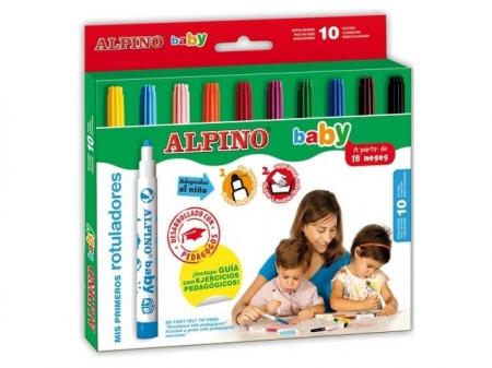Carioca lavabila, 10 culori/set, ALPINO Baby