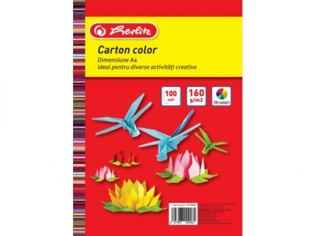 CARTON COLOR A4 160GR TOP 100 DIVERSE CULORI