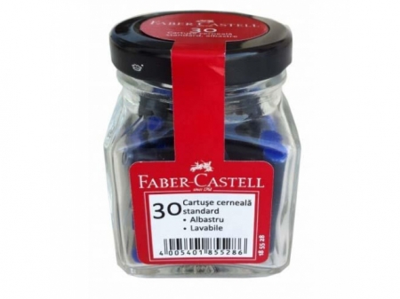 Cartuse Cerneala Mici Albastre 30 Buc/Borcan Faber-Castell