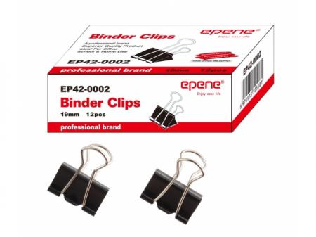 Clip hartie 19mm, 12buc/cutie, EPENE - negru