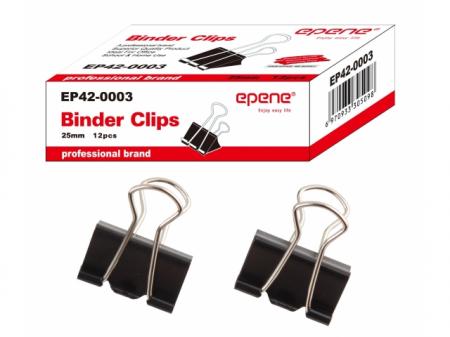 Clip hartie 25mm, 12buc/cutie, EPENE - negru