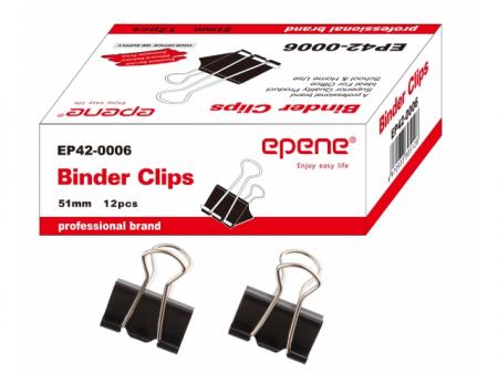 Clip hartie 51mm, 12buc/cutie, EPENE - negru