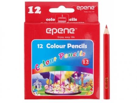 Creioane colorate, 1/2, corp hexagonal, 12 culori/set, EPENE