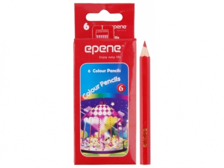 Creioane colorate, 1/2, corp hexagonal,  6 culori/set, EPENE