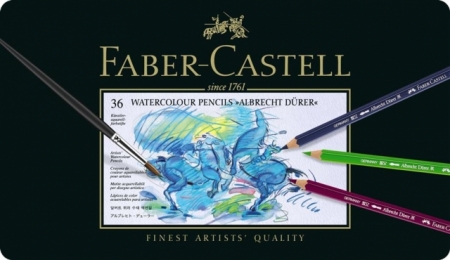 Creioane Colorate Acuarela A.Durer 36 culori, cutie metal Faber-Castell 