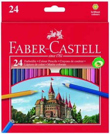 Creioane Colorate Eco 24 culori / cutie carton + ascutitoare Faber-Castell