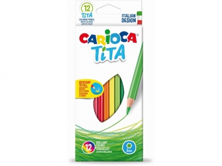 Creioane colorate, hexagonale, 12 culori/cutie, CARIOCA Tita