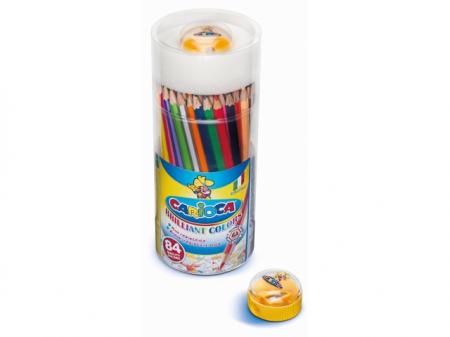 Creioane colorate, hexagonale, 84 buc/tub, CARIOCA