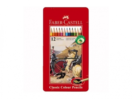 Creioane Colorate In Cutie Metal 12 buc Faber-Castell