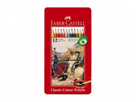 Creioane Colorate In Cutie Metal 12 buc Faber-Castell