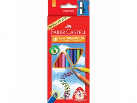Creioane Colorate Junior Grip + Ascutitoare Faber-Castell