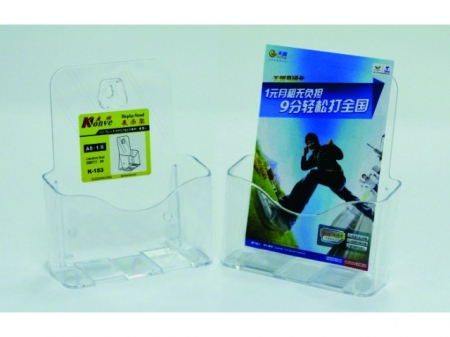 Display plastic pentru brosuri, de birou/perete, 1 x A5, KEJEA - transparent