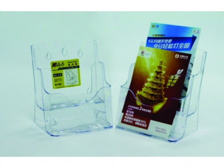 Display plastic pentru brosuri, de birou/perete, 2 x A5, KEJEA - transparent