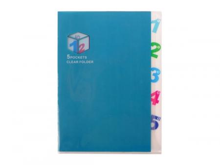 Dosar A4 plastic cu 5 separatoare si index 