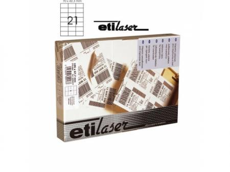 Etichete autoadezive  21/A4, 70 x 42,3 mm, 200 coli/top, ETILASER - albe