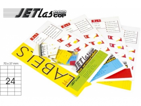 Etichete color autoadezive 24/A4, 70 x 37 mm, 25 coli/top, JETLASCOP - verde