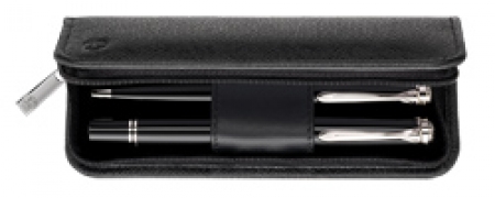 ETUI DE PIELE TGX Z, 2 INTRUMENTE DE SCRIS, NEGRU