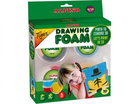 Kit 6 culori (450 grame) spuma magica, ALPINO Tiger