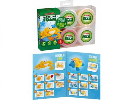 Kit 6 culori x 75gr spuma magica, ALPINO