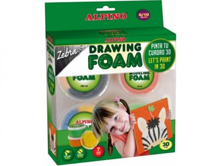 Kit 7 culori (450 grame) spuma magica, ALPINO Zebra
