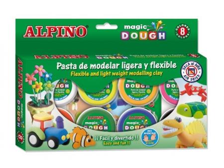 Kit 8 culori x 14gr plastilina magica, 112 grame, ALPINO