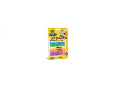 Lipici Glitter 6 culori/blister, CARIOCA Fluo