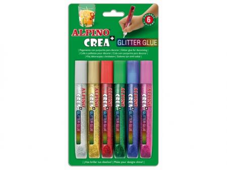 Lipici Glitter Classic, 6 buc/blister, ALPINO Crea