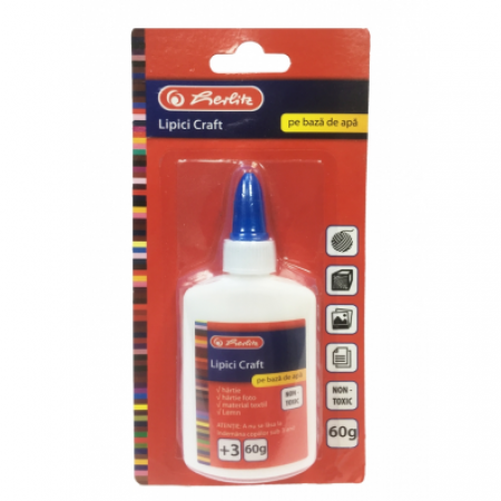 Lipici lichid universal craft, herlitz, 60 grame, prezentare pe blister 