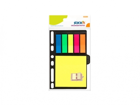 Organiser notes autoadeziv 76 x 76 mm + 45 x 12 mm, 6 x 25 file/set, Stick