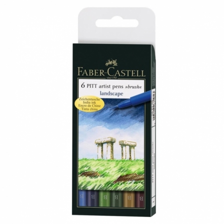 Pitt Artist Pen Set 6 buc, nuante natural Faber-Castell