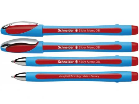 Pix SCHNEIDER Slider Memo XB, rubber grip, accesorii metalice - scriere rosie