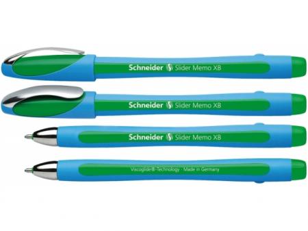 Pix SCHNEIDER Slider Memo XB, rubber grip, accesorii metalice - scriere verde