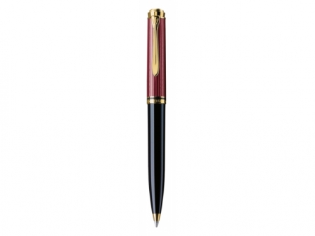PIX SOUVERAN K600, MINA TIP PARKER, ACCESORII PLACATE CU AUR, CORP NEGRU-ROSU