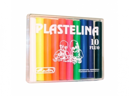 PLASTILINA HERLITZ SET 10 CULORI FLUORESCENTE CUTIE PLASTIC