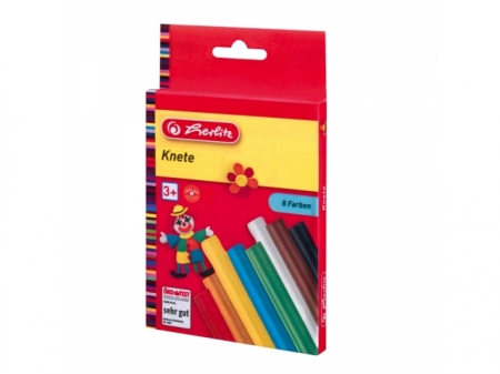 PLASTILINA HERLITZ SET 8 CULORI DE CARTON SUSPENDABILA