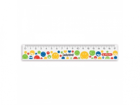 RIGLA PLASTIC 17CM SMILEYWORLD RAINBOW