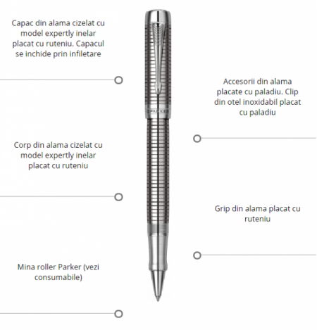 ROLLER DUOFOLD ROYAL PRESTIGE RUTHENIUM CHISELLED PT