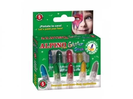 Set 5 culori machiaj, ALPINO Glitter - asortate